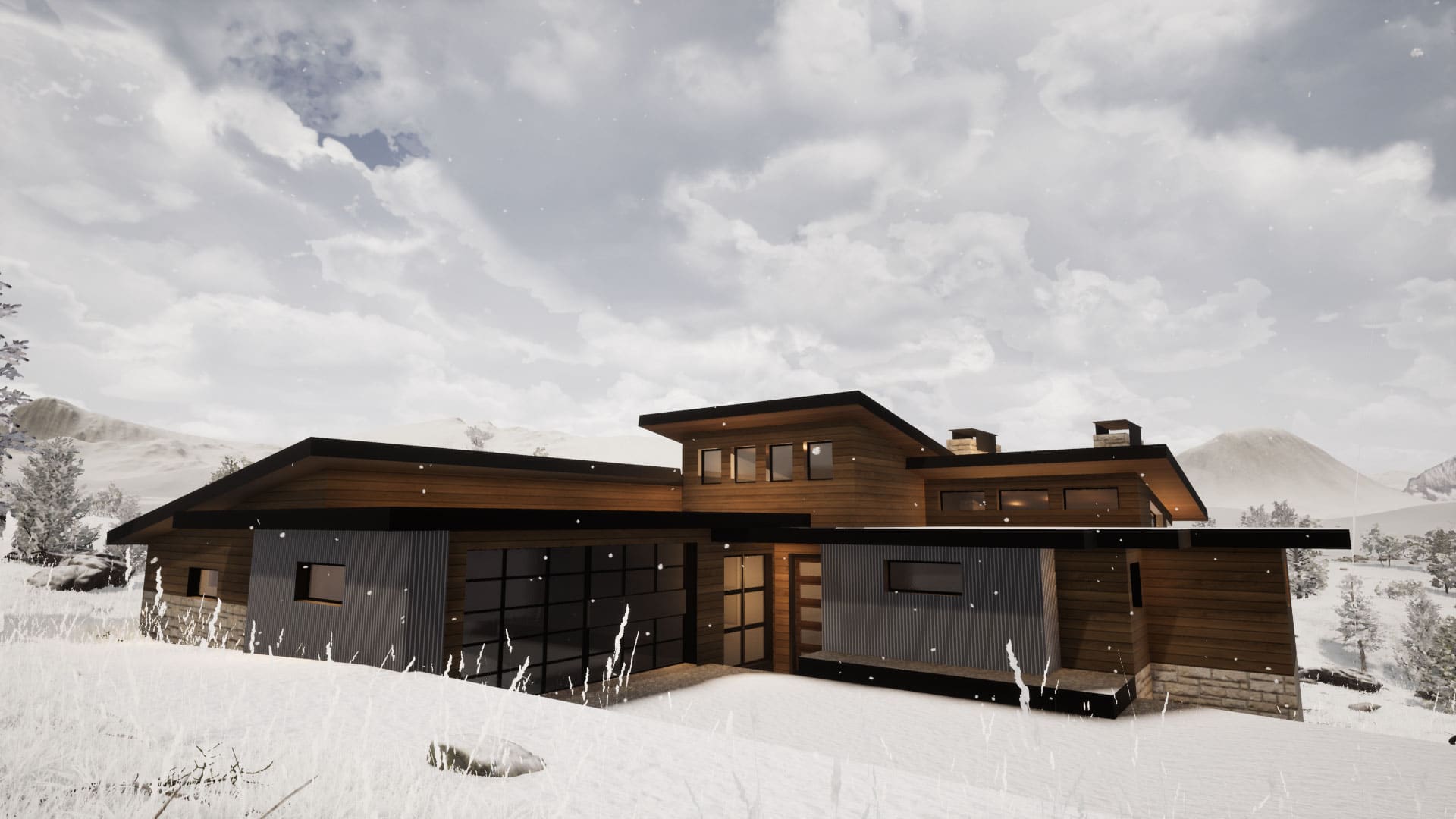Horizontal Wooden Snow House